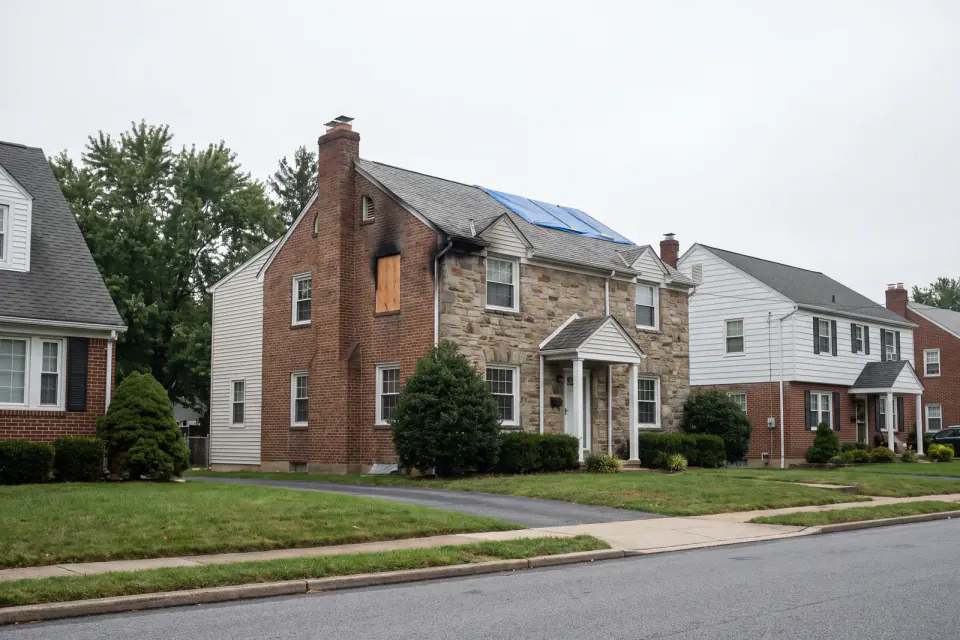 Secured Pennsylvania house after a contained residential fire