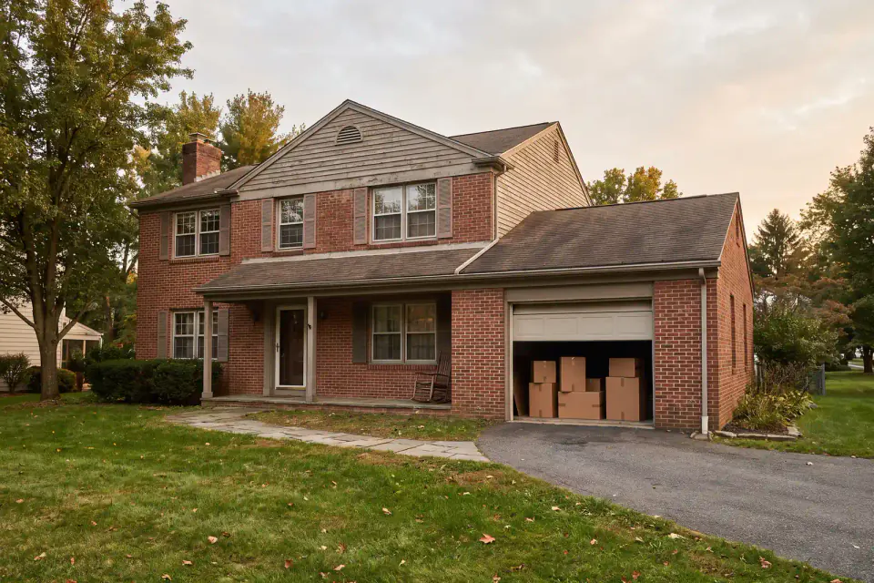 Modest Pennsylvania colonial prepared for an upcoming move